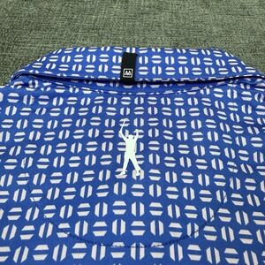 Mizzen‎ + Main Polo Shirt Men's XL Trim Phil Mickelson Blue Geometric Golf